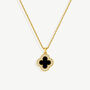 Women’s Reversible Clover Pendant Necklace In 18k Gold, Floral Jewellery, thumbnail 2 of 5
