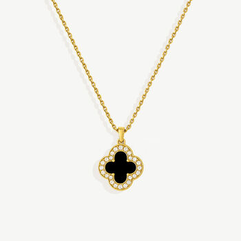 Women’s Reversible Clover Pendant Necklace In 18k Gold, Floral Jewellery, 2 of 5