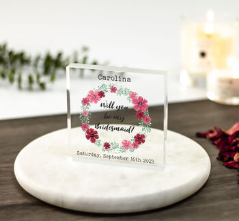 Personalised Bridesmaid Proposal Acrylic Block, 2 of 2