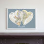 Personalised Location Map Hearts Print, thumbnail 9 of 9