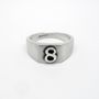 Personalised Number Square Silver Signet Ring, thumbnail 4 of 4