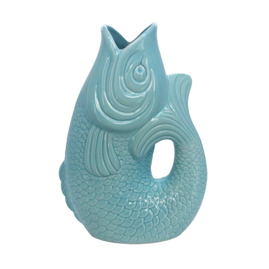 blue fish vase by the contemporary home