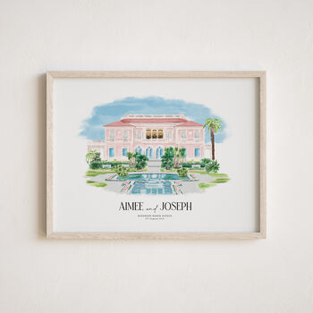 Personalised Wedding Church Watercolour Hand Drawn Sketch – Couple Gift, 9 of 12