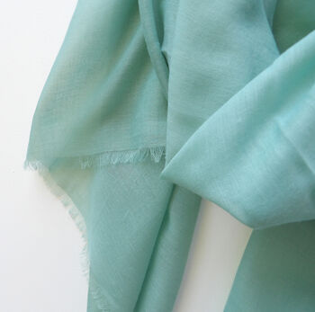 Sage Green Lightweight Scarf Plain, 5 of 10