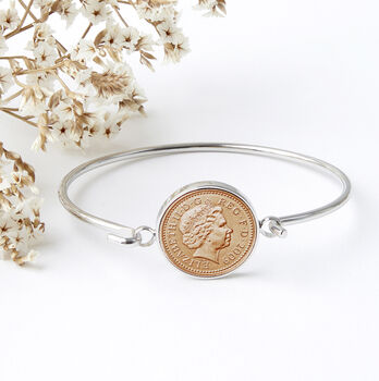 16th Birthday 2009 Penny Coin Bangle Bracelet, 3 of 10