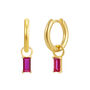 July Huggie Hoop Birthstone Charm Earrings, thumbnail 1 of 4