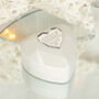 Illuminated White Heart Double Wedding Ring Box, thumbnail 3 of 9