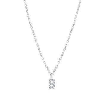 Sterling Silver Crystal Initial Necklace, 7 of 10