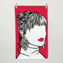 Taylor Swift Tea Towel In Red, thumbnail 1 of 2