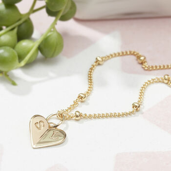 Initial Heart Pendant Necklace Gold Plated Vermeil, 2 of 6