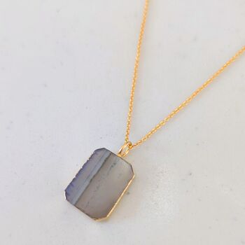 Amethyst Strata Necklace, Purple And Grey Translucent, 7 of 10