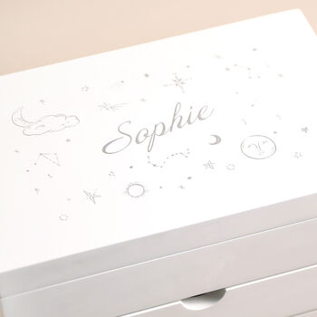 Personalised Celestial White Jewellery Box, 7 of 9