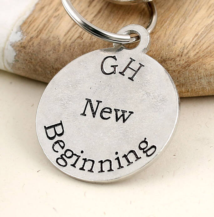 Image of New Beginning Round Pewter Keyring