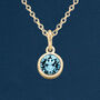 Yellow Gold Plated March Aquamarine Birthstone Necklace, thumbnail 2 of 11