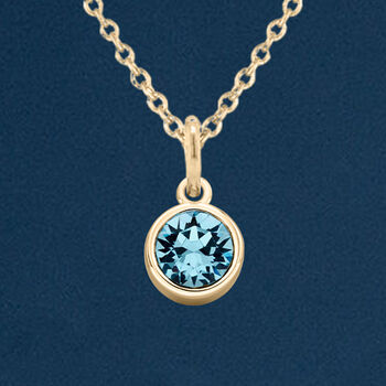 Yellow Gold Plated March Aquamarine Birthstone Necklace, 2 of 11