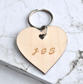 Personalised Initial Heart Keyring, 2 of 3