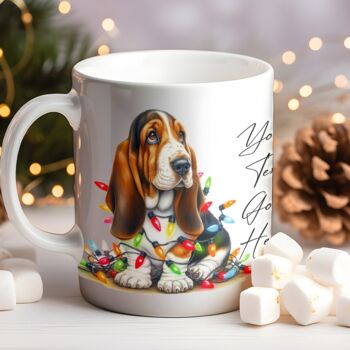 Personalised Basset Hound In Christmas Lights, 3 of 10