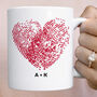 Personalised Valentine’s Day Heart Fingerprint Mug With Initials, thumbnail 6 of 8
