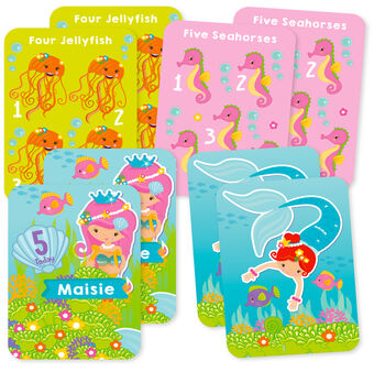 Personalised Mermaid Birthday Memory Skills Flash Cards, 3 of 7