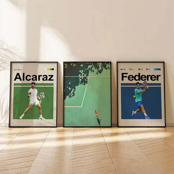 Set Of Three Tennis Posters – Two Players + Court, 5 of 7