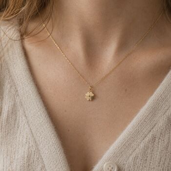 Gold Plated Four Leaf Clover Necklace, 3 of 7