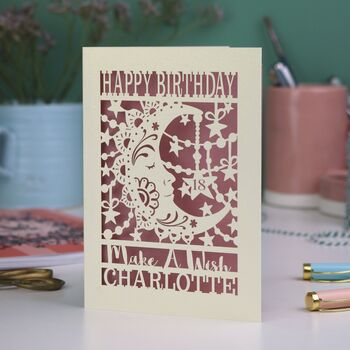 Personalised Laser Cut Birthday Card Make A Wish, 3 of 9