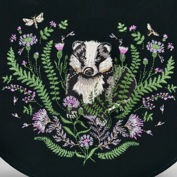 Badger Embroidered Green Top Handle Saddle Bag, 3 of 8