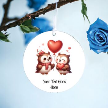 Personalised Owl Love Heart Balloon Decoration, 2 of 2