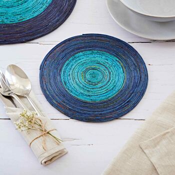 Recycled Newspaper Round Placemats, 4 of 12