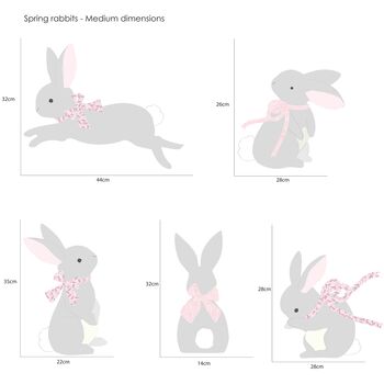 Bunny Fabric Wall Stickers, 6 of 8
