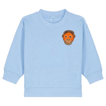 Babies Orangutan Organic Cotton Sweatshirt, 8 of 8