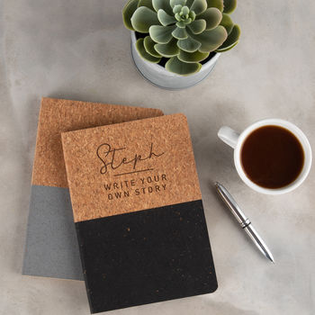 Personalised 'Write Your Story' Vegan Cork Notebook, 3 of 7