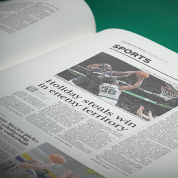 Milwaukee Bucks Personalised Basketball Gift Newspaper Book, 3 of 12