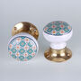 G Decor Divine Will Brass Edition Set Of Handcrafted Ceramic Porcelain Mortice Door Handles, Internal Turning Knobs For Room Doors, thumbnail 4 of 5