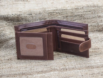 Personalised Mens Tan And Brown Leather Wallet Rfid, 8 of 11