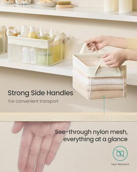 Three Piece Storage Bins Fabric Basket Set, 5 of 7