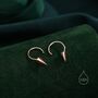 Sterling Silver Small Spike Open Huggie Hoop Earrings, thumbnail 2 of 10