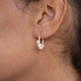 Sterling Silver Pearl Small Hoop Earrings, thumbnail 4 of 9