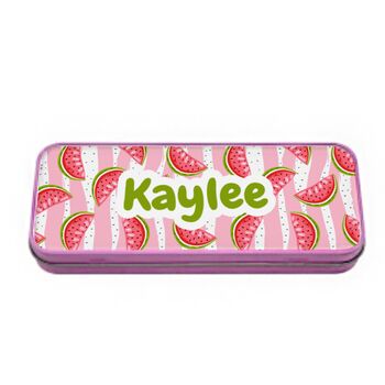 Personalised Pink Tin Pencil Case, 2 of 3