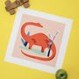 Dinosaur Art Prints: Diplodocus, Triceratops Or T Rex, thumbnail 4 of 9