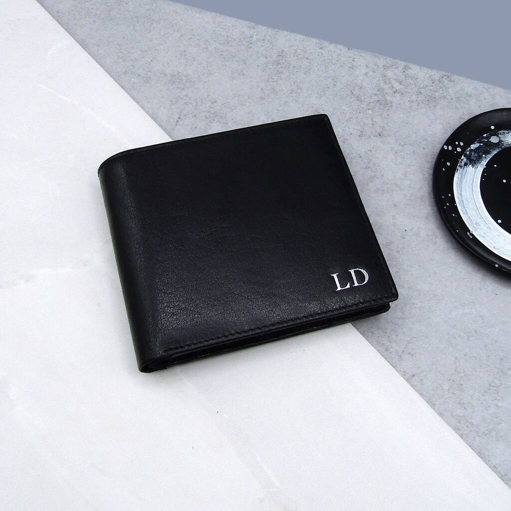 Personalised Men's Rfid Leather Trifold Wallet, 1 of 6