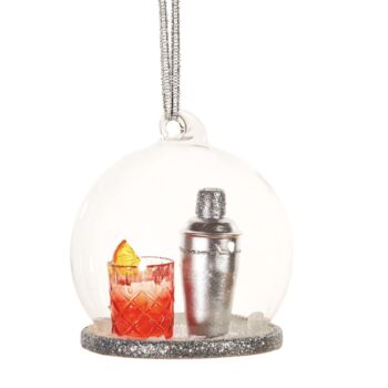 Negroni Cocktail Personalised Dome Bauble, 2 of 3