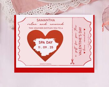 Personalised Spa Day Gift Voucher Scratch Card Surprise, 3 of 3