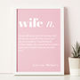 Wife Gift Personalised Wife Definition Print, thumbnail 3 of 3