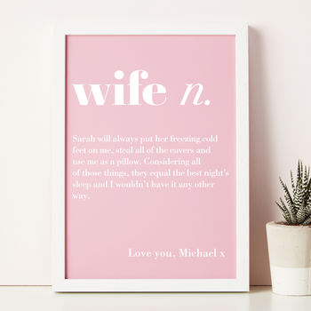 Wife Gift Personalised Wife Definition Print, 3 of 3