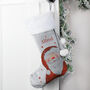 Personalised Santa Silver Grey Stocking, thumbnail 2 of 3