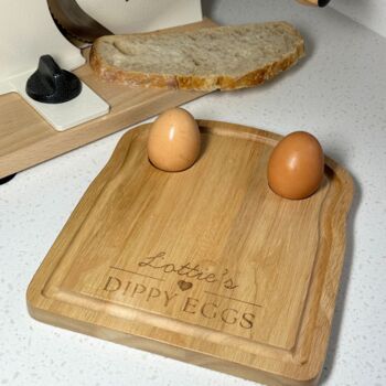 Children's 'Dippy Eggs' Wooden Board Personalised, 4 of 5