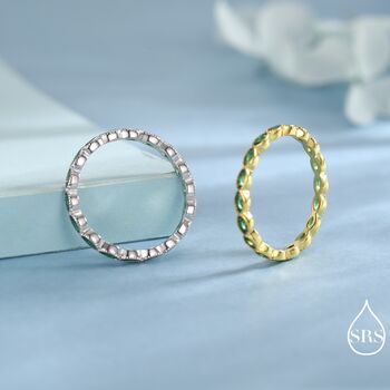 Emerald Marquise Cz Infinity Ring In Sterling Silver, 5 of 12