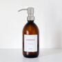 Amber Bottle With White Personalised Label And Silver Pump, thumbnail 6 of 9