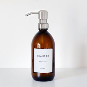 Amber Bottle With White Personalised Label And Silver Pump, 6 of 9